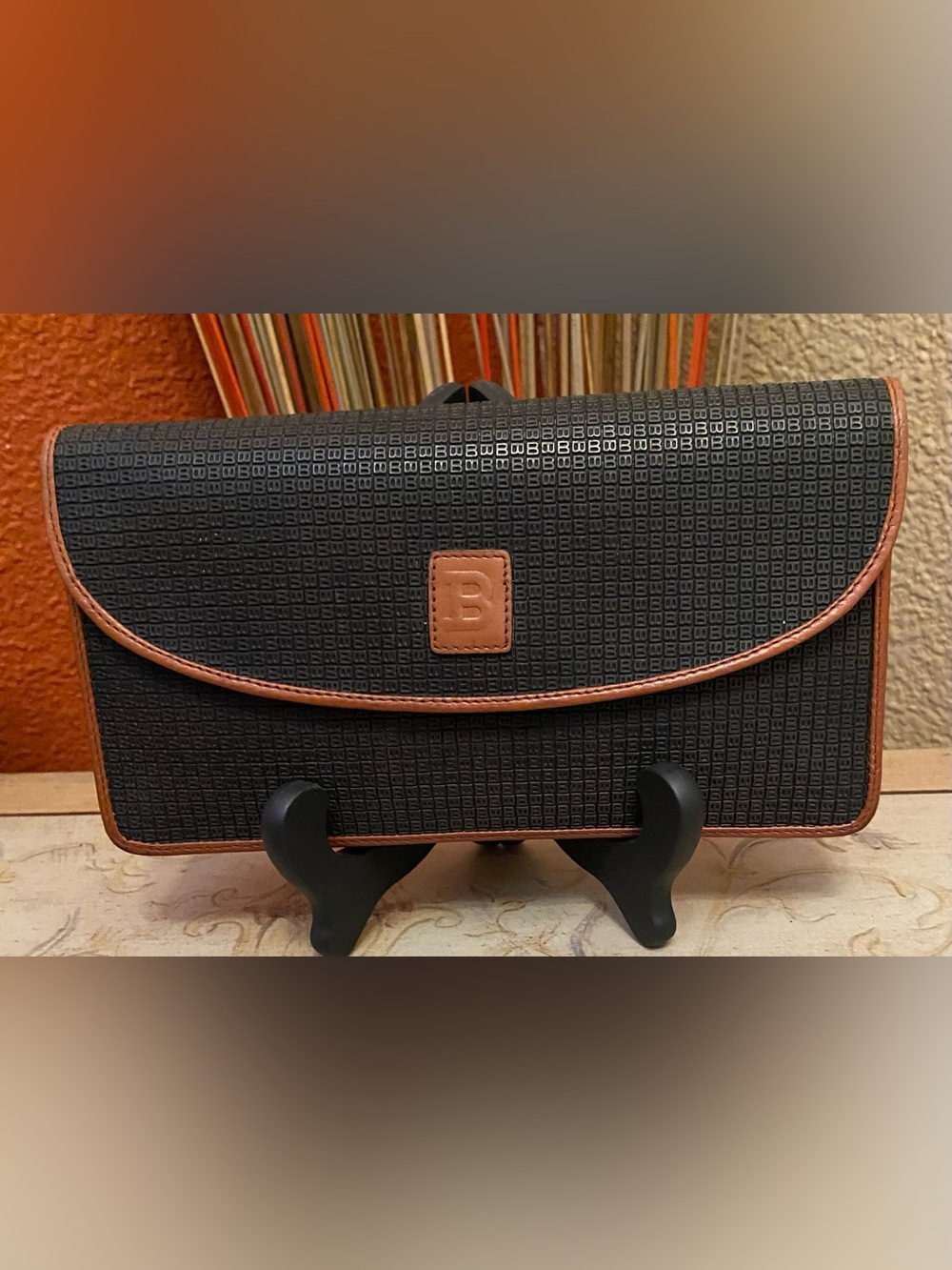 Bally - VINTAGE - EUC - Embossed "B" Monogram Clutch Pouch.